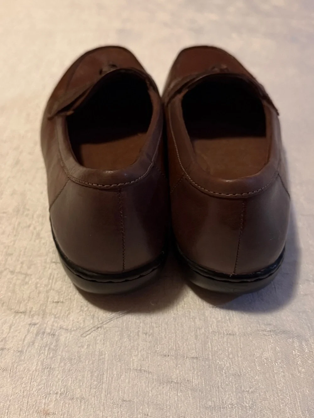 Clarks Women's Dark Brown Leather Tassel Loafers